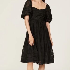 Hofmann Copenhagen Isabella black size EU 38 lace sheer‎ overlay midi dress